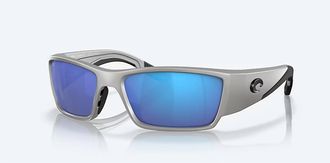 Costa Unisex Corbina Pro Polarized Wrap Sunglasses In Silver Blue Mirror