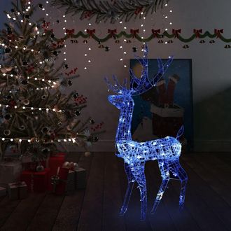 vidaXL Adorno De Reno De Navidad Acr&iacute;lico Azul 140 Leds 128 Cm Vidaxl