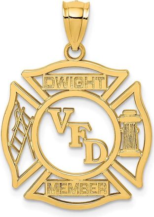 Diamond2Deal 10k Yellow Gold VFD DWIGHT MEMBER In Shield Charm Pendant