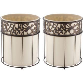 iDesign Metal Vine Trash Can with Insert - Set of 2 - Vanilla/Bronze in Vanilla /Bronze at Nordstrom