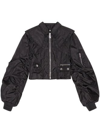 【関税＆送料込み】Ganni Nylon Short Bomber Jacket Ganni Short Oversized Bomber Jacket | italist