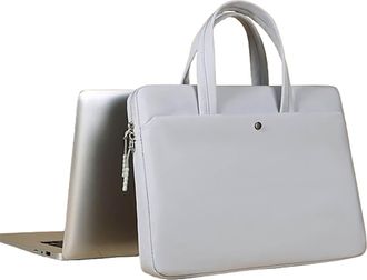 Generic Womens computer bag, breathable handbag, multi-layer design storage bag, suitable for study materials and stationery storage (Gray, Medium)