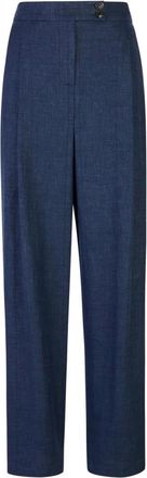 Eleventy Broeken, Dames, Blauw, L, Wol, Pantalone con bottoni