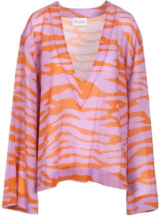 The Attico Top a portafoglio in mussola di cotone con stampa zebrata - - Blouses & Shirts - Donna - Multicolore - S