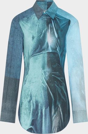 Jean Paul Gaultier Water-Printed Button-Down Shirt