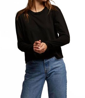 perfectwhitetee Axel Long Sleeve Tshirt In True Black