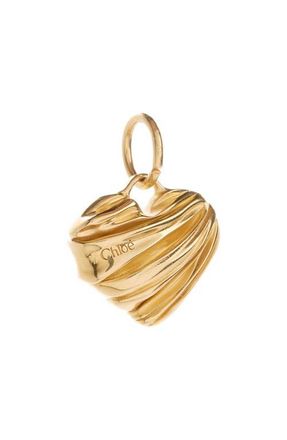 Chlo&eacute; Logo Heart Charm in Gold Color at Nordstrom