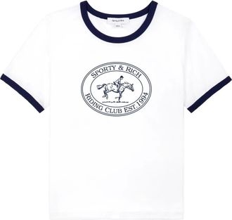 Sporty & Rich Riding Club Ringer T-shirt - White