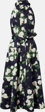 Carolina Herrera Vestido midi de faya floral