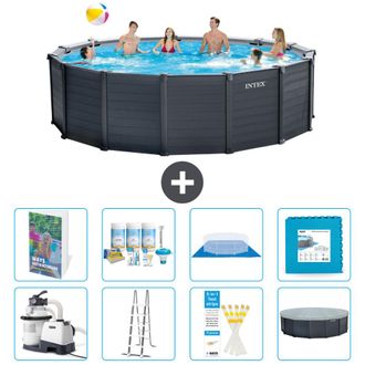 Intex Piscina Graphite Panel Redonda - 478x124 Cm - 9-piezas S536