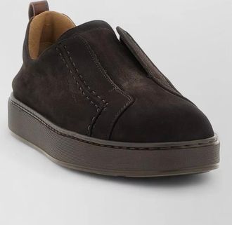 Santoni leather slip-on loafers