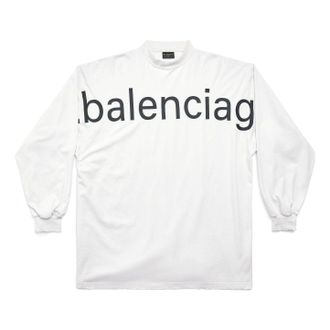Balenciaga Bal.com Long Sleeve T-shirt Oversized White 739027TOVO19081