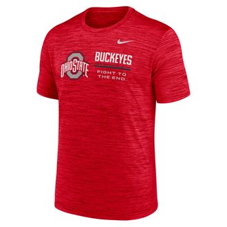 Nike Ohio State Sideline Velocity Nike Mens Dri-FIT College T-Shirt in Red | 02ER65NOH-PCW