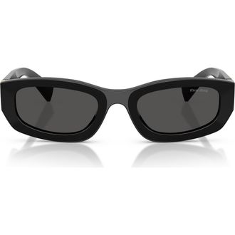 Miu Miu 53mm Irregular Sunglasses in Black /Dark Grey at Nordstrom