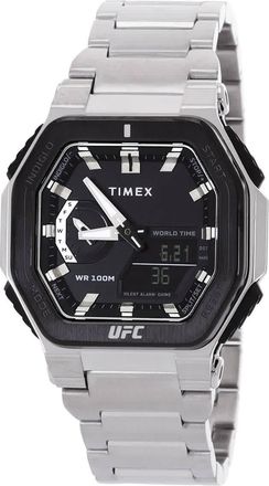 Timex UFC Colossus Alarm World Time Quartz Analog-Digital Black Dial Mens Watch TW2V84600