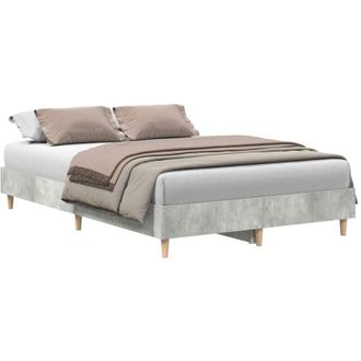 vidaXL Estructura De Cama Sin Colch&oacute;n Gris Hormig&oacute;n 140x190 Cm Madera Vidaxl