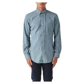 Polo Ralph Lauren Heren, Overhemden, Blauw, Maat: M Katoen