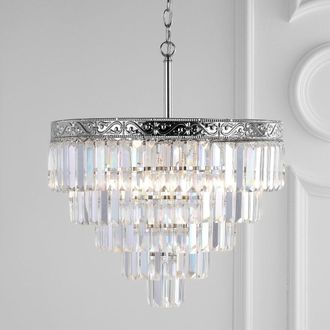 Jonathan Y Designs Wyatt 20 4-Light Crystal LED Chandelier