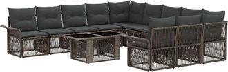 vidaXL Conjunto De Sof&aacute;s De Jard&iacute;n 12 Uds. Gris Y Gris Oscuro Vidaxl