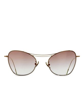 Cutler and Gross cat-eye sunglasses - women - Gold Plated Titanium/stainless steel - 53