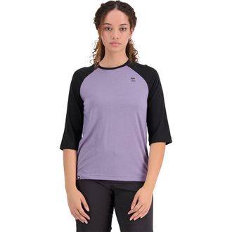 Mons Royale Tarn Merino Shift Raglan 3/4 Sleeve - Womens in Thistle/black at Nordstrom, Size Small