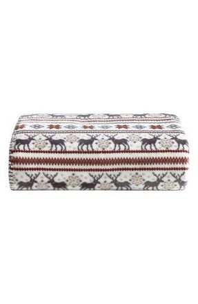 Eddie Bauer Flying Fish Reversible Flannel Blanket in Light Beige at Nordstrom Rack