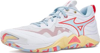 Mizuno Wave Momentum 4 Elite Womens Volleyball Shoes White/Calypso Coral : 10.5 B - Medium