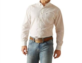 Ariat Wrinkle Free Ogden Long Sleeve Button Down In White