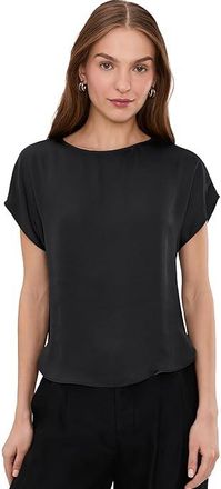 Nic+Zoe Day Gloss Woven T-Shirts Womens Clothing Black Onyx : XL, Polyester