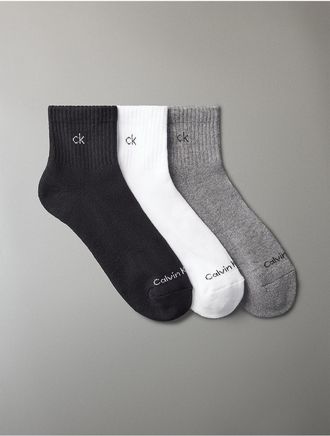 Calvin Klein Womens High Top 3-Pack Quarter Socks - Multi
