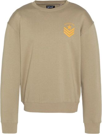 Schott NYC Sweatshirt met logoprint - Heren - Sweatshirts - Beige - XL - Katoen - Hoodies & sweatvesten