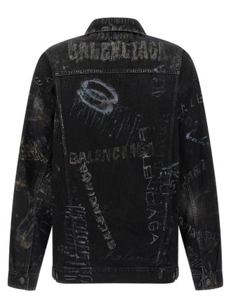 Balenciaga Mens Black Cotton Denim Jacket Clothing