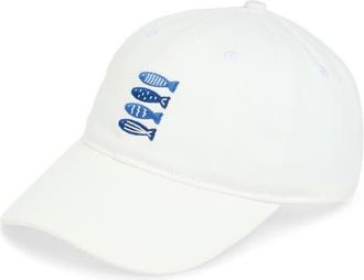 Frasier Sterling Offshore Embroidered Baseball Cap in White at Nordstrom