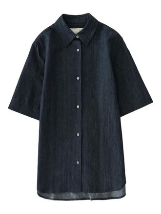 STUDIO NICHOLSON Luis shirt - women - Cotton/Linen/Flax - 10 - Blue