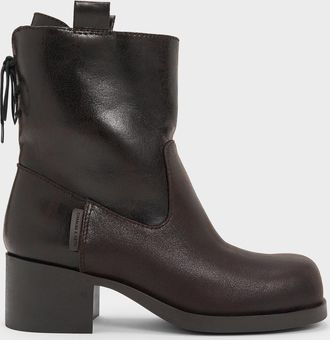 Charles & Keith Rosamond Back-Lace Calf Boots