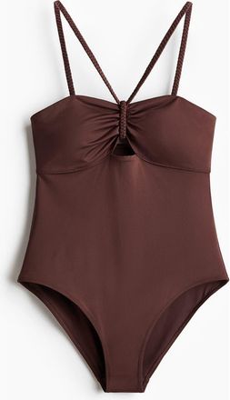 H&M Padded-cup Swimsuit in Dark Brown at Nordstrom, Size X-Small