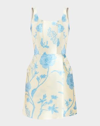 Mestiza New York Chianti Embellished Floral-Print Mini Dress