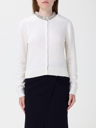 Pinko Cardigan in misto lana a girocollo con applicazione di cristalli