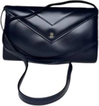 Givenchy Pre-owned Leren Crossbodytas - Dames - Vintage Schoudertas - Blauw - ONE Size - Leer - Vintage
