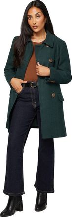 Wallis Petite Double Breasted Pea Coat, 16, Green