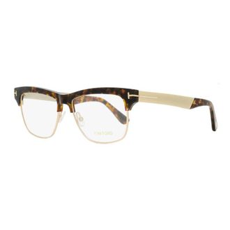 Tom Ford Eyeglasses Square Full Rim, Havana/gold Frame And Clear Demo Lenses Lens Ft5371052