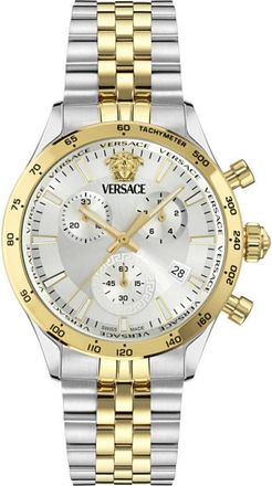 Versace Hellenyium Chronograph Quartz Silver Dial Mens Watch VECFA0324