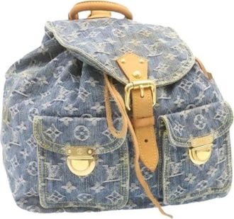 Louis Vuitton Pre-owned Denim Rugzak - Dames - Vintage Rugzakken - Blauw - ONE Size - Denim - Vintage
