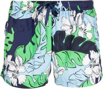 Moschino Lichtblauwe strandkleding met bloemenprint voor heren - Heren - Strandmode - Blauw - 2XL - Badmode