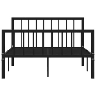 Berkfield Home Elegant Bed Frame Black Metal 120x200 cm | Size: Small Double