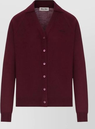 Miu Miu wool cardigan polo collar straight fit