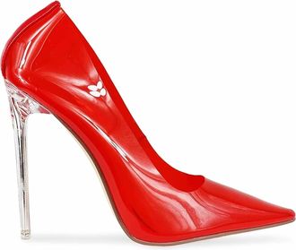 Liliana Womens Resha Pointy Toe Stiletto Pumps In Red