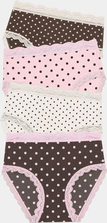Stripe and Stare High Rise Four Pack in Neopolitan Polkadot at Nordstrom, Size X-Small