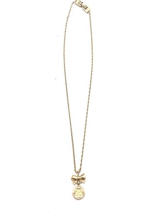 Givenchy Gold Tone Bow Pendant Chain Womens Necklace (Pre-Owned)