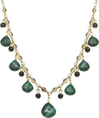 Rachel Reinhardt Jewelry Malachite Droplet Necklace